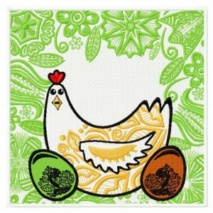 Easter hen embroidery design