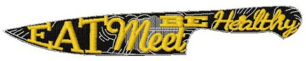 Eat, meet, be healthy embroidery design