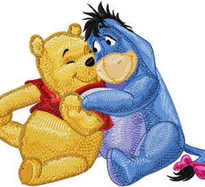 Eeyore and Winnie Pooh - friends embroidery design