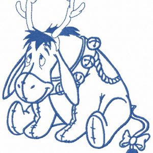 Eeyore with deer horns 2 embroidery design