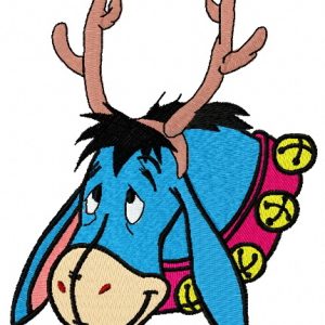 Eeyore with deer horns 3 embroidery design