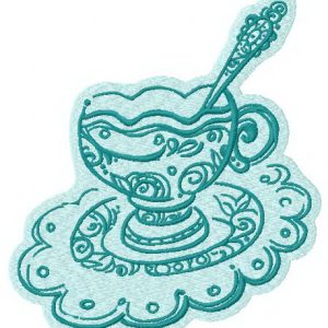 Elegant cup of tea 2 embroidery design