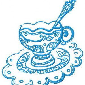 Elegant cup of tea 3 embroidery design