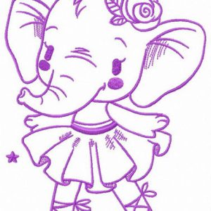 Elephant ballet embroidery design