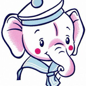 Elephant boy embroidery design