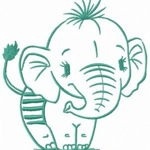 Elephant calf embroidery design