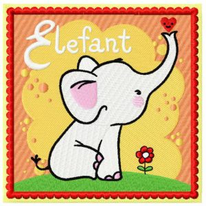 Elephant embroidery design