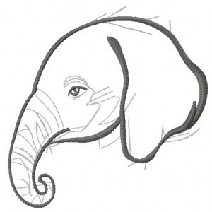 Elephant sketch 3 embroidery design
