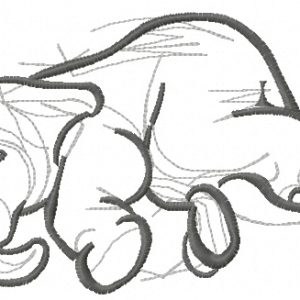 Elephant sketch 4 embroidery design
