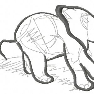 Elephant sketch 6 embroidery design