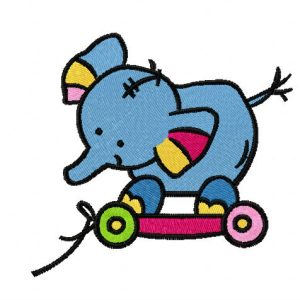 Elephant toy embroidery design