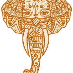 Tribal elephant embroidery design