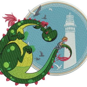 Elliott the Dragon 4 embroidery design