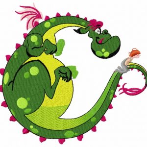 Elliott the Dragon 5 embroidery design