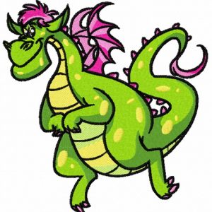 Elliott the Dragon embroidery design
