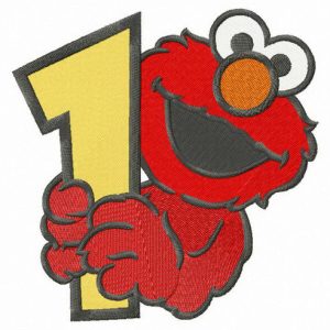 Elmo number 1 embroidery design