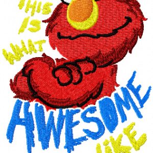 Elmo Looks Like Awesome embroidery design