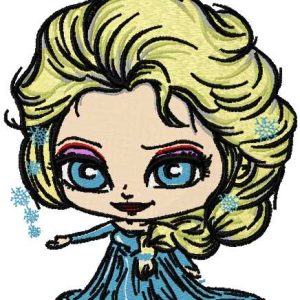 Elsa Chibi embroidery design