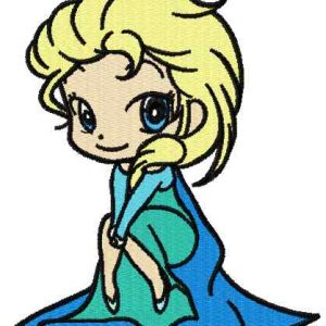 Elsa Frozen chibi 2 embroidery design