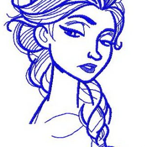 Elsa sketch 4 embroidery design