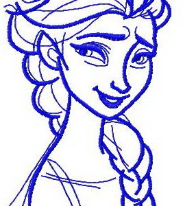 Elsa sketch 5 embroidery design