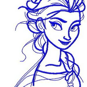 Elsa sketch 8 embroidery design