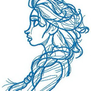 Elsa sketch embroidery design