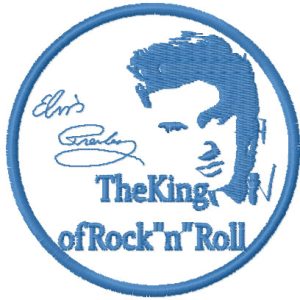 Elvis Presley The king of Rock and Roll embroidery design