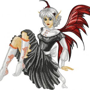 Modern Fairy Gothic embroidery design