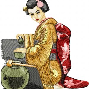 Tea Geisha embroidery design