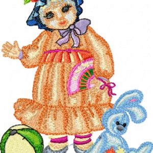 Doll with Toys embroidery design
