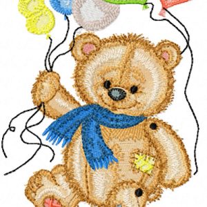 Bear with Balloons  embroidery design