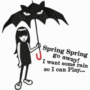 Emily the Strange - Spring Spring Go Away! embroidery design