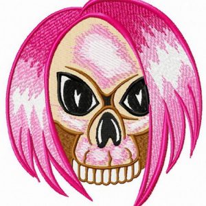 Emo's skull embroidery design