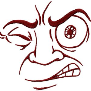 Emotion face embroidery design