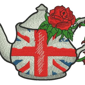 English tea time embroidery design