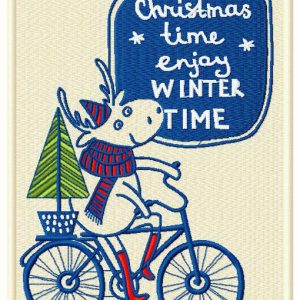 Enjoy winter time embroidery design