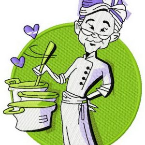 Enthusiastic chef embroidery design