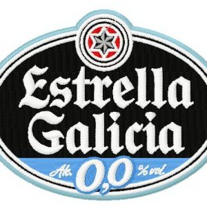Estrella Galicia embroidery design
