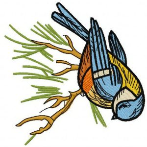 Eurasian blue tit 2 embroidery design