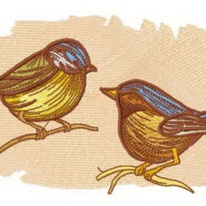Eurasian blue tits 4 embroidery design
