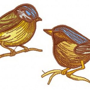 Eurasian blue tits 5 embroidery design