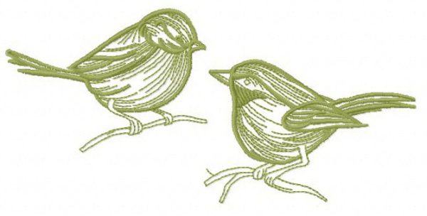 Eurasian blue tits 6 embroidery design