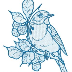 European robin 2 embroidery design