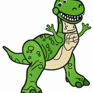 Excitable Rex embroidery design