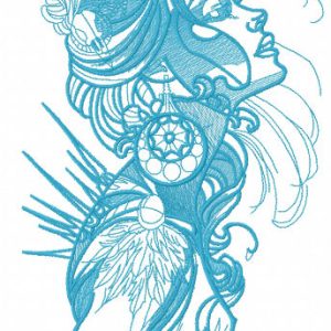 Exotic beauty embroidery design