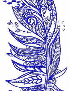 Exotic feather 2 embroidery design