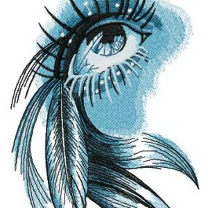 Eye of Indian girl embroidery design