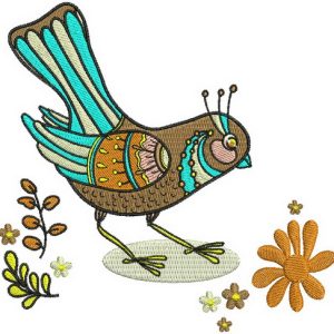 Fabulous bird 3 embroidery design