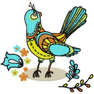 Fabulous bird embroidery design